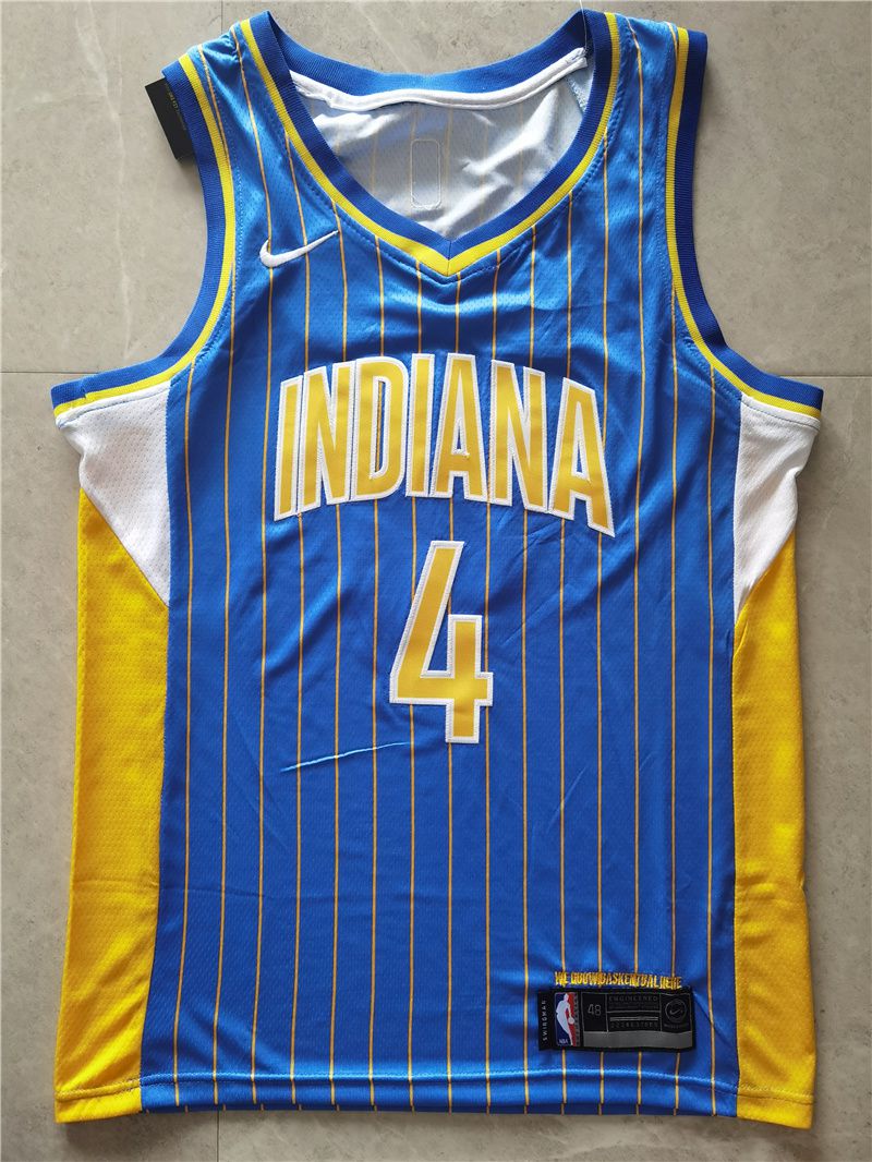 Men Indiana Pacers #4 Oladipo Blue 2021 Game Nike NBA Jerseys->denver nuggets->NBA Jersey